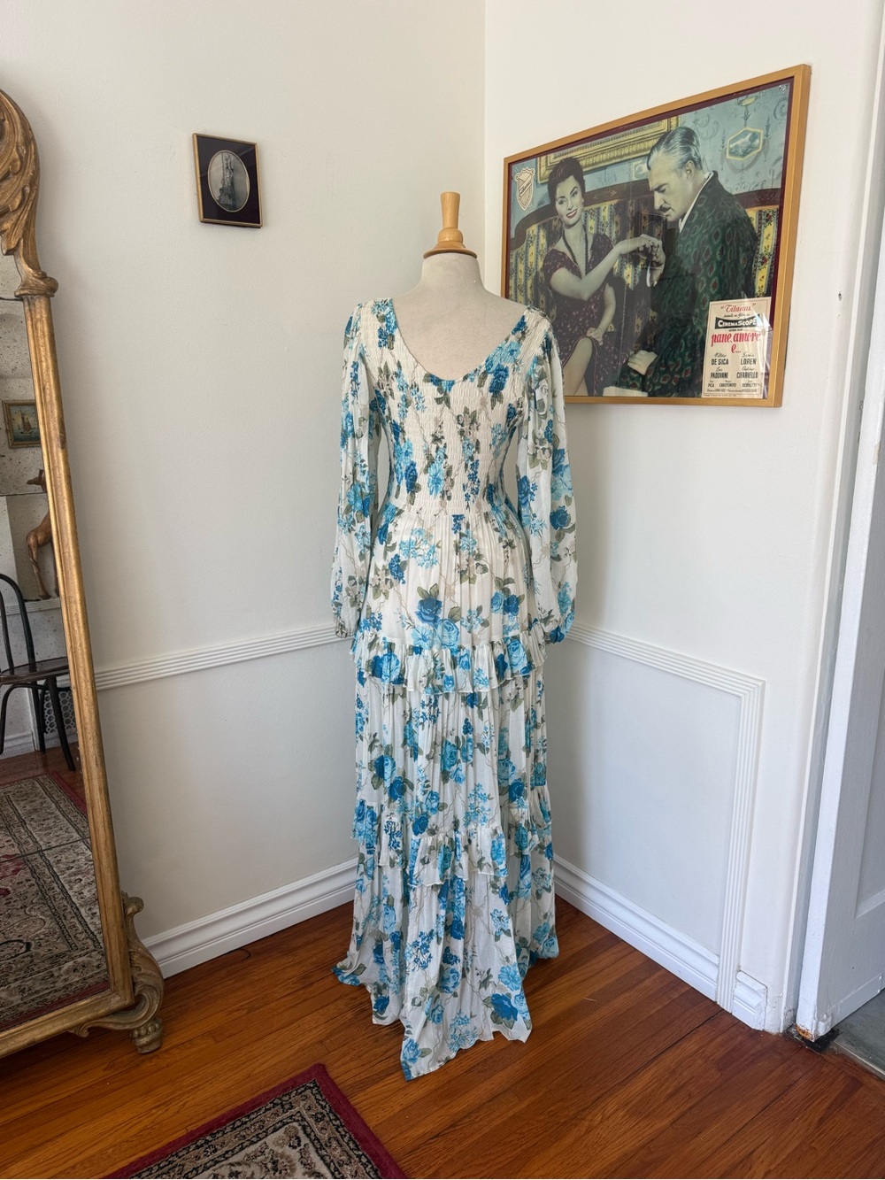 Spell Floral Maxi Dress with Blue Print - Picture 2 of 8